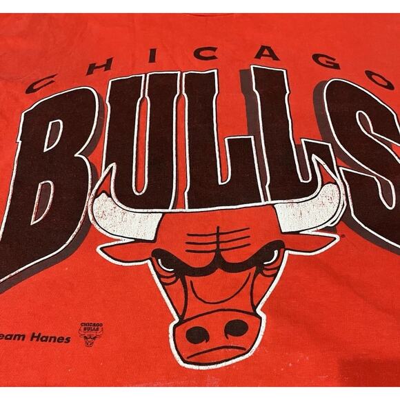 Hanes Beefy T Chicago Bulls Vintage NBA T-Shirt XXL Single Stitch Basketball - Picture 3 of 8